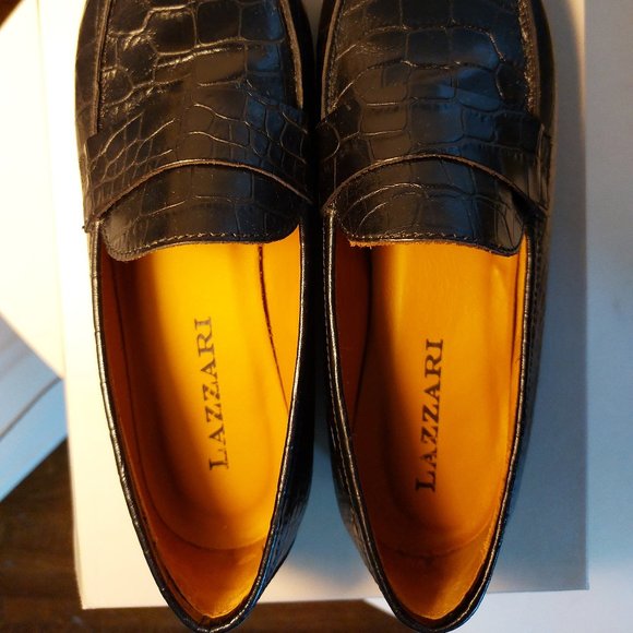 Lazzari black, faux snake skin leather loafers size 36 - Picture 11 of 15